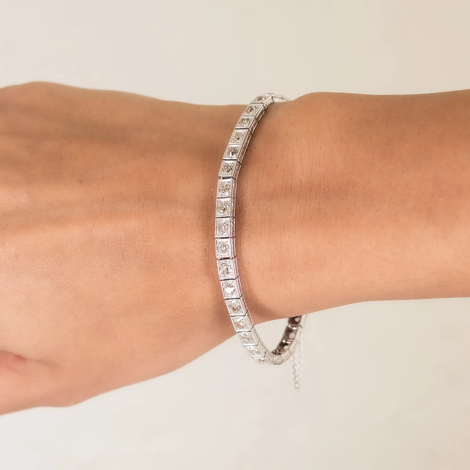Deco Diamond Tennis Bracelet