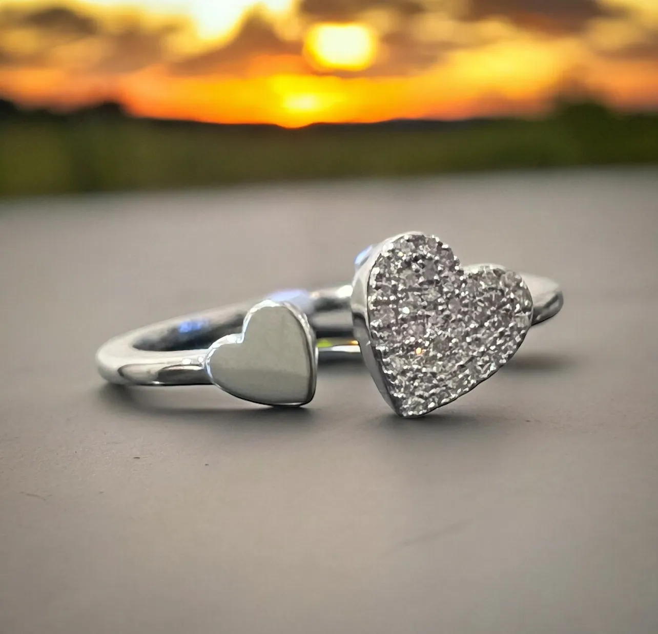 double heart ring