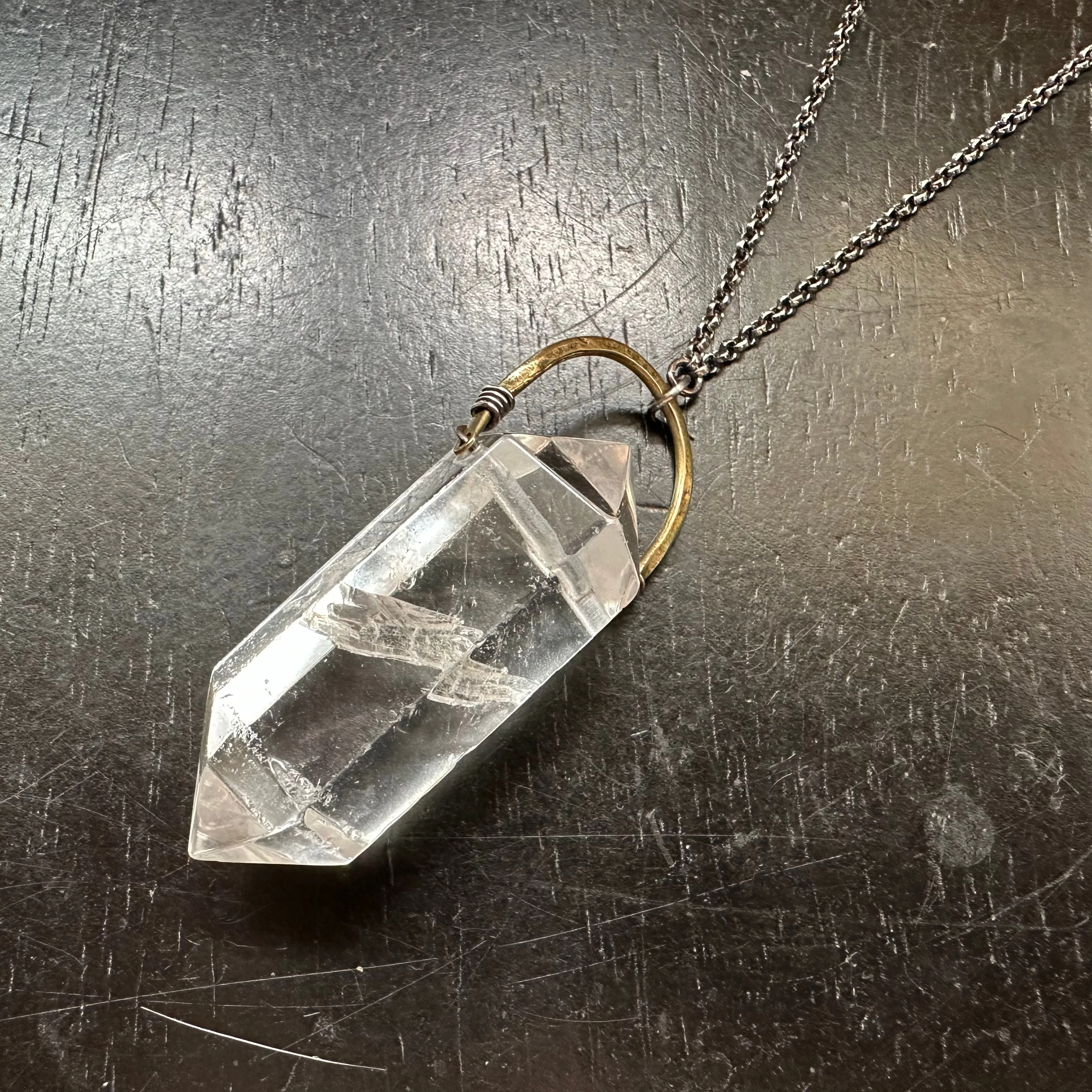 Double-Pointed Clear Quarz Taliswoman Necklace #1
