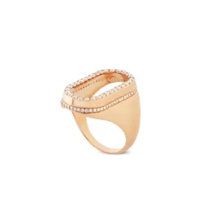 Dupin Open Oval Diamond Signet Ring