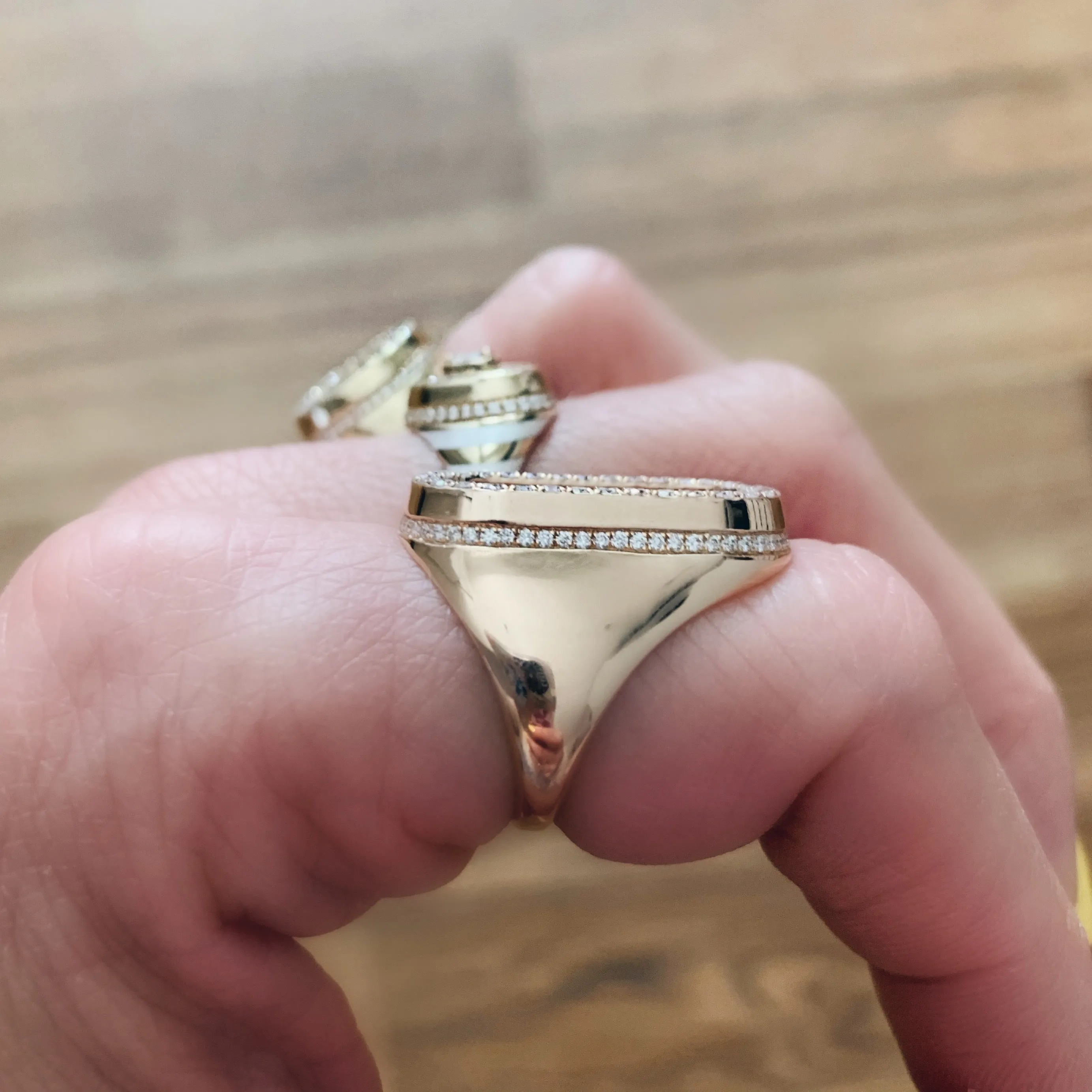 Dupin Open Oval Diamond Signet Ring
