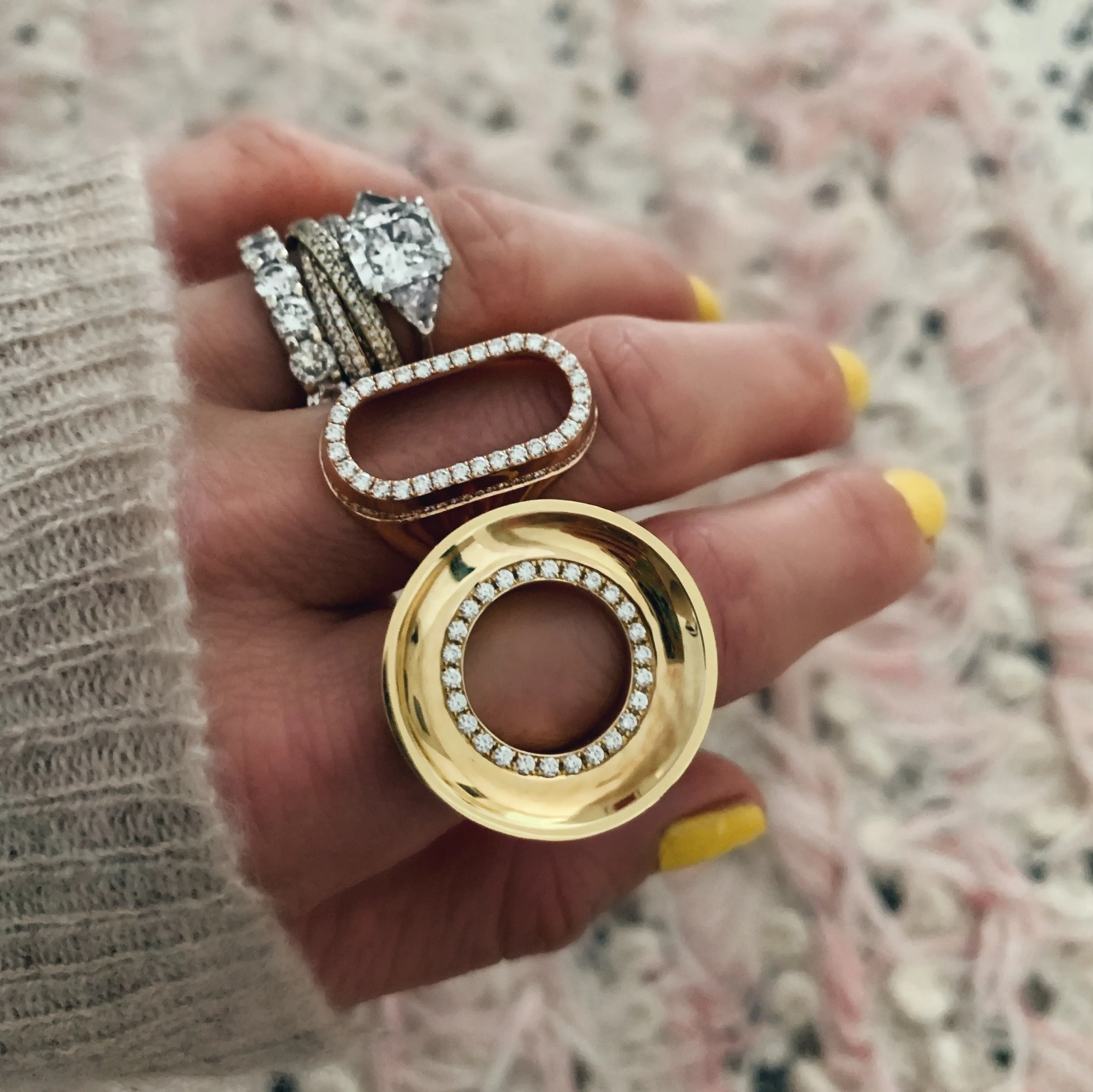 Dupin Open Oval Diamond Signet Ring