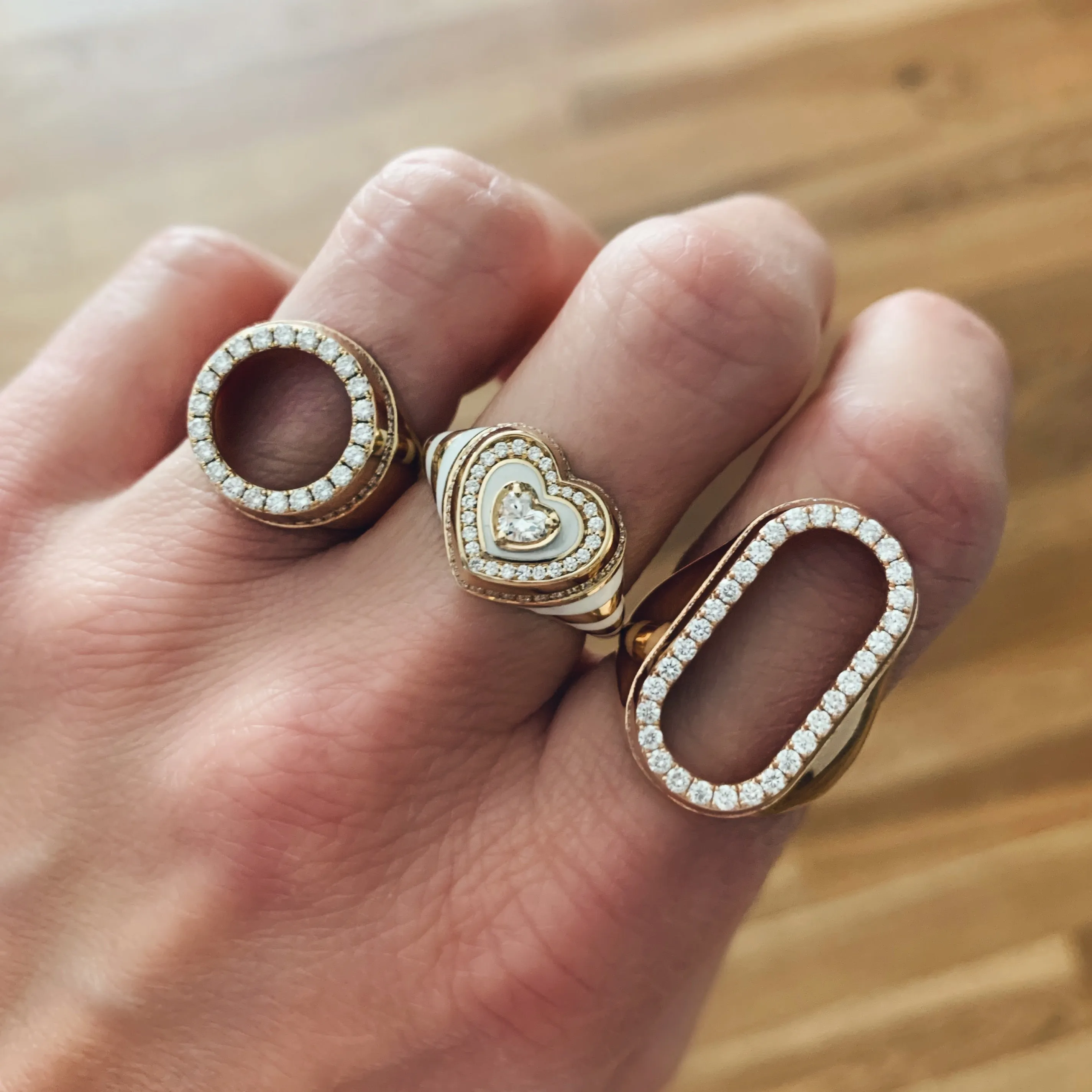 Dupin Open Oval Diamond Signet Ring