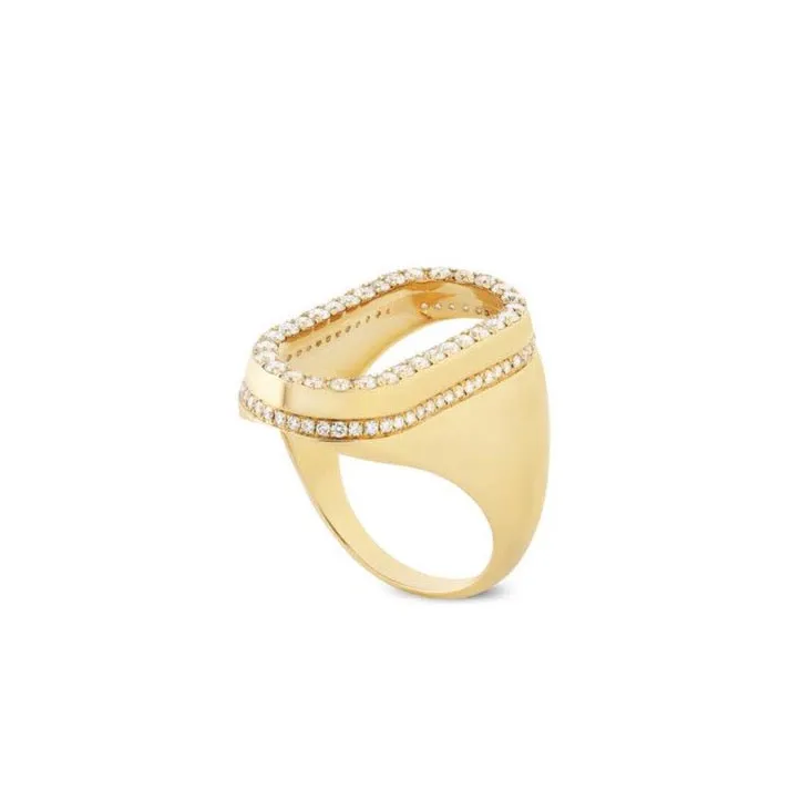 Dupin Open Oval Diamond Signet Ring