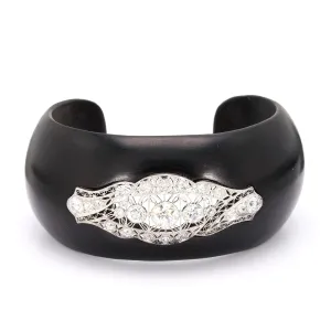 Ebony Cuff with Platinum and Diamond Insert