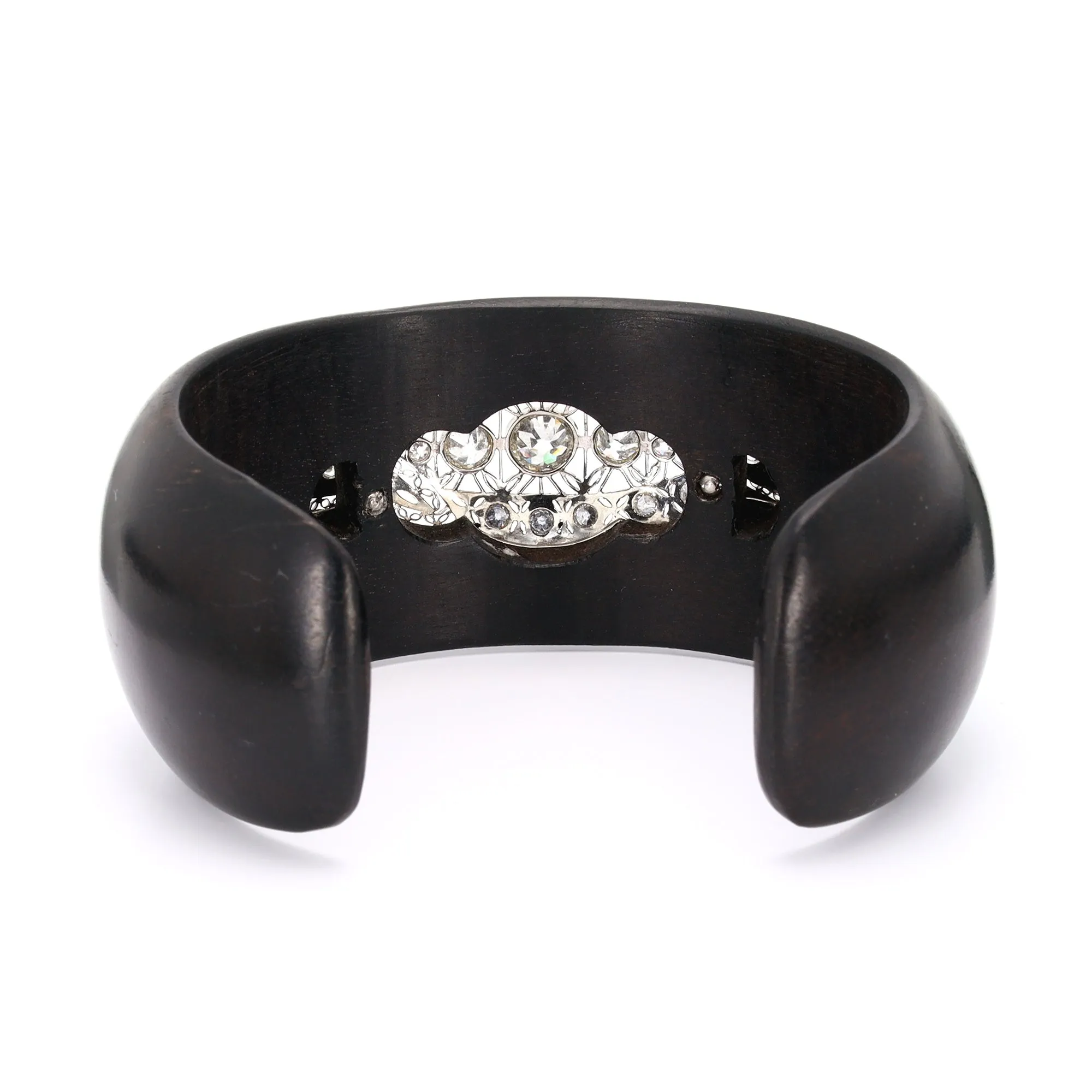 Ebony Cuff with Platinum and Diamond Insert
