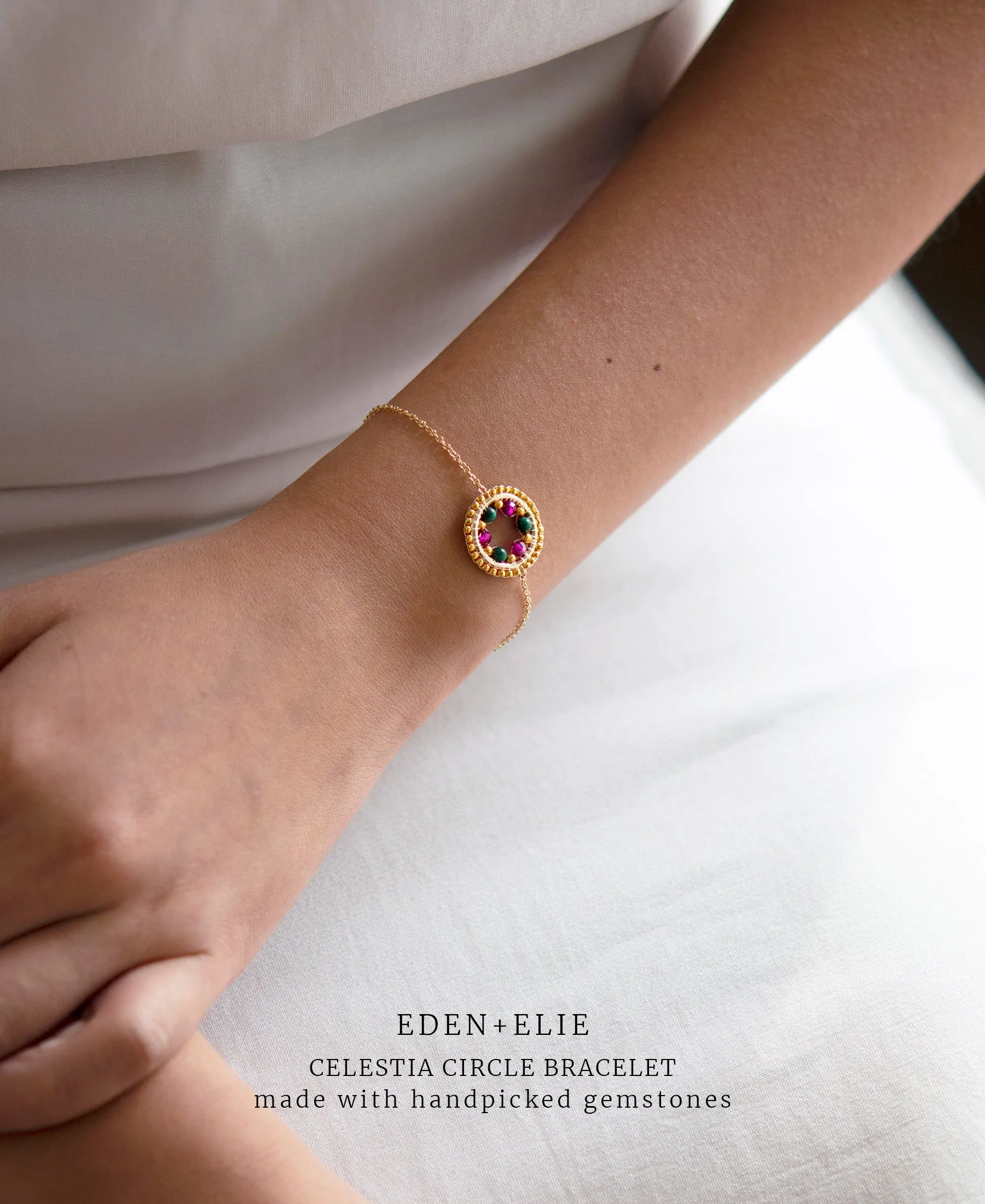 EDEN   ELIE Celestia Circle Bracelet - Ruby   Chrome Diopside