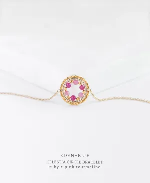 EDEN   ELIE Celestia Circle Bracelet - Ruby   Pink Tourmaline