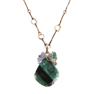 Emerald Cluster Pendant Necklace
