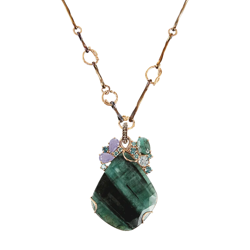 Emerald Cluster Pendant Necklace