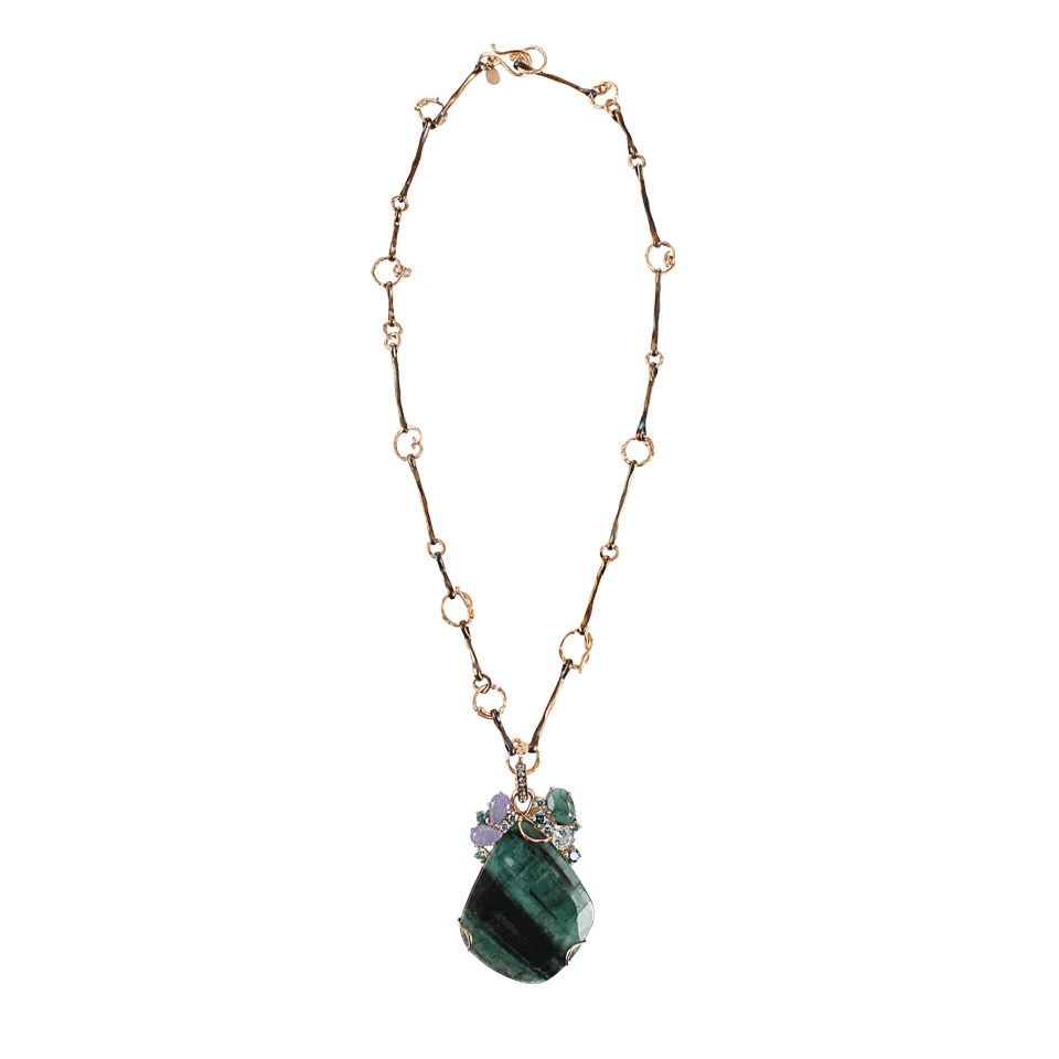 Emerald Cluster Pendant Necklace