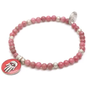 Enamel Hamsa Hand Charm Token Gemstone Bracelet