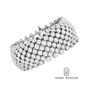 Estate Harry Winston 59.25 cttw Diamond Platinum Bracelet 14999