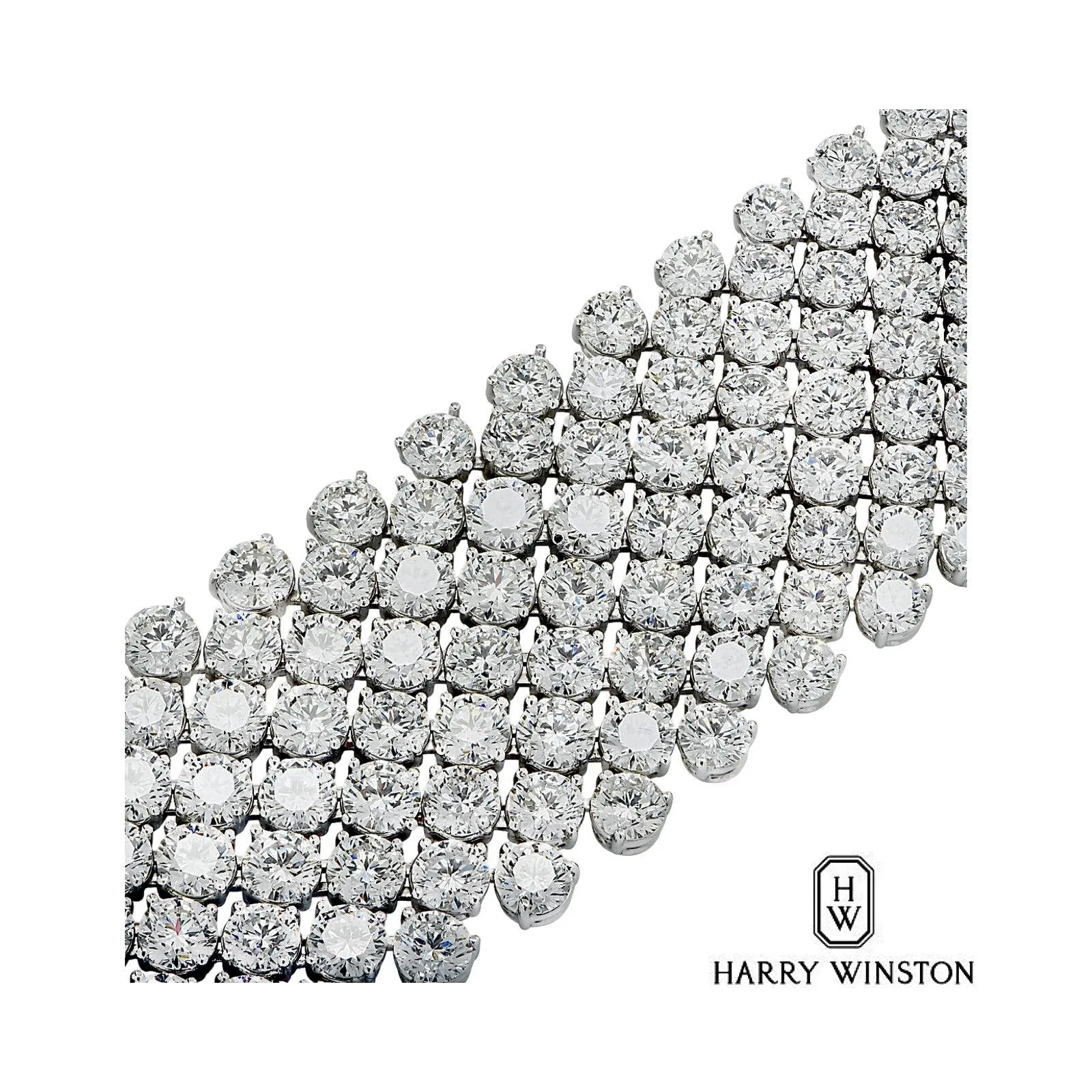 Estate Harry Winston 59.25 cttw Diamond Platinum Bracelet 14999