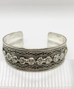 Ethnic Filgiri Design with Dorje/Vajra Cuff Handmade Metal Bracelet