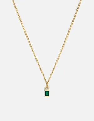 Everett Quartz Necklace, Gold Vermeil/Baguette Sapphire