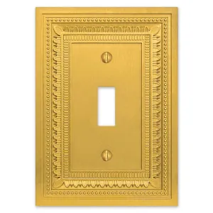 Filigree Border Satin Gold Cast - 1 Toggle Wallplate