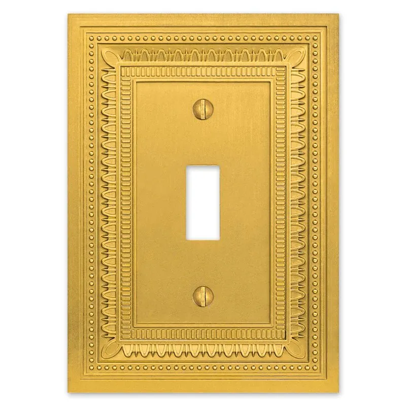 Filigree Border Satin Gold Cast - 1 Toggle Wallplate