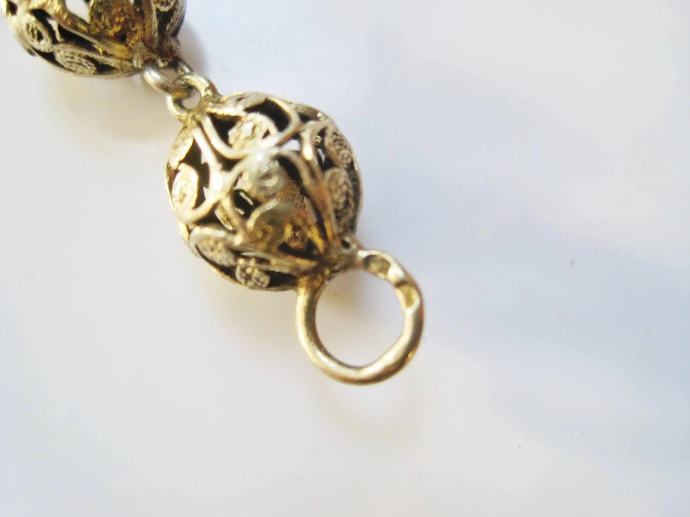 French Imported Silver Filigree Ball Bracelet