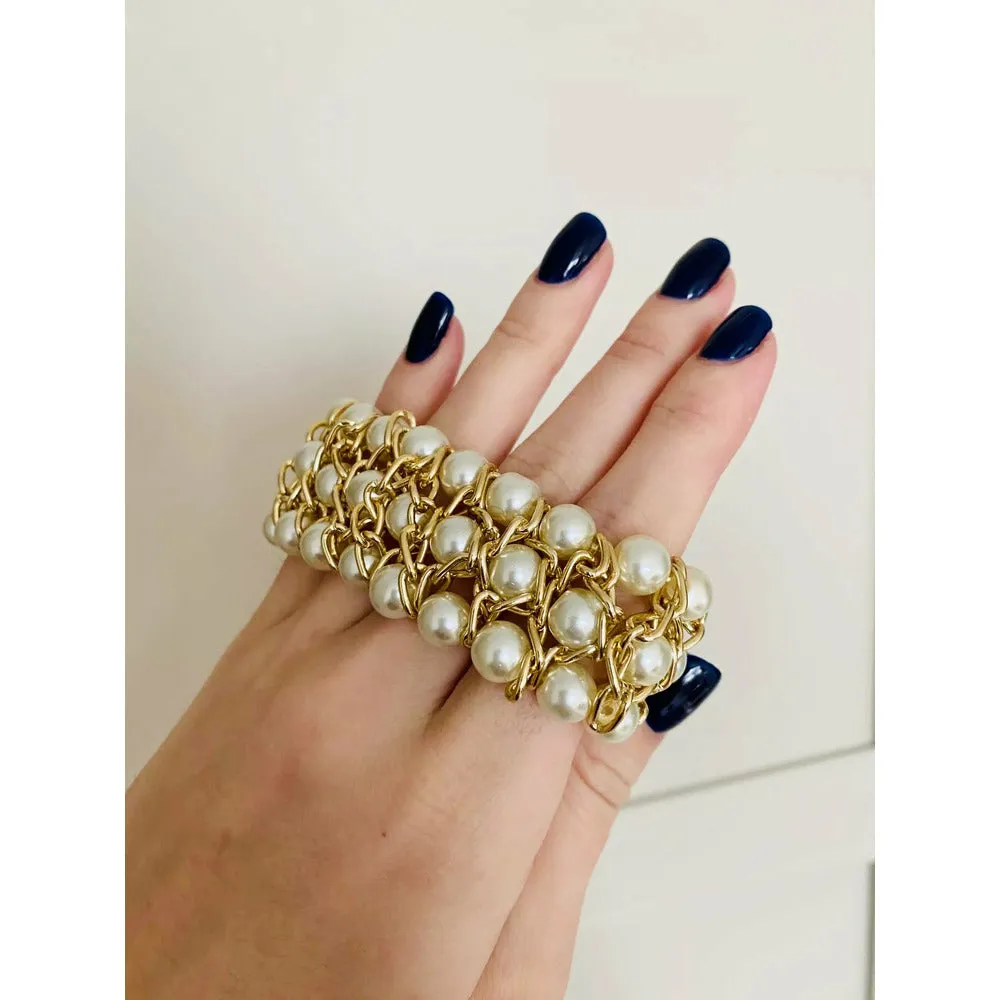 G-Vintage Bee Pearl Bracelet