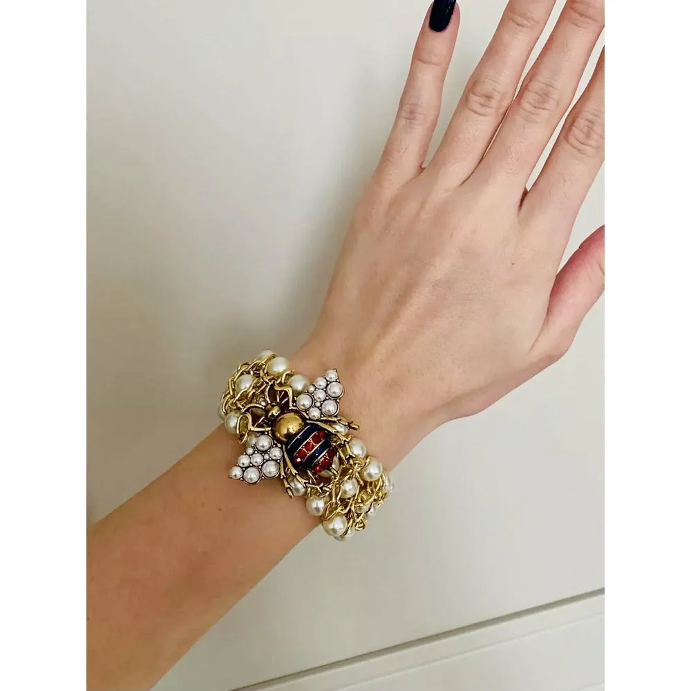 G-Vintage Bee Pearl Bracelet