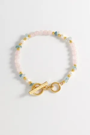 Gemstone Pearl T-Bar Bracelet