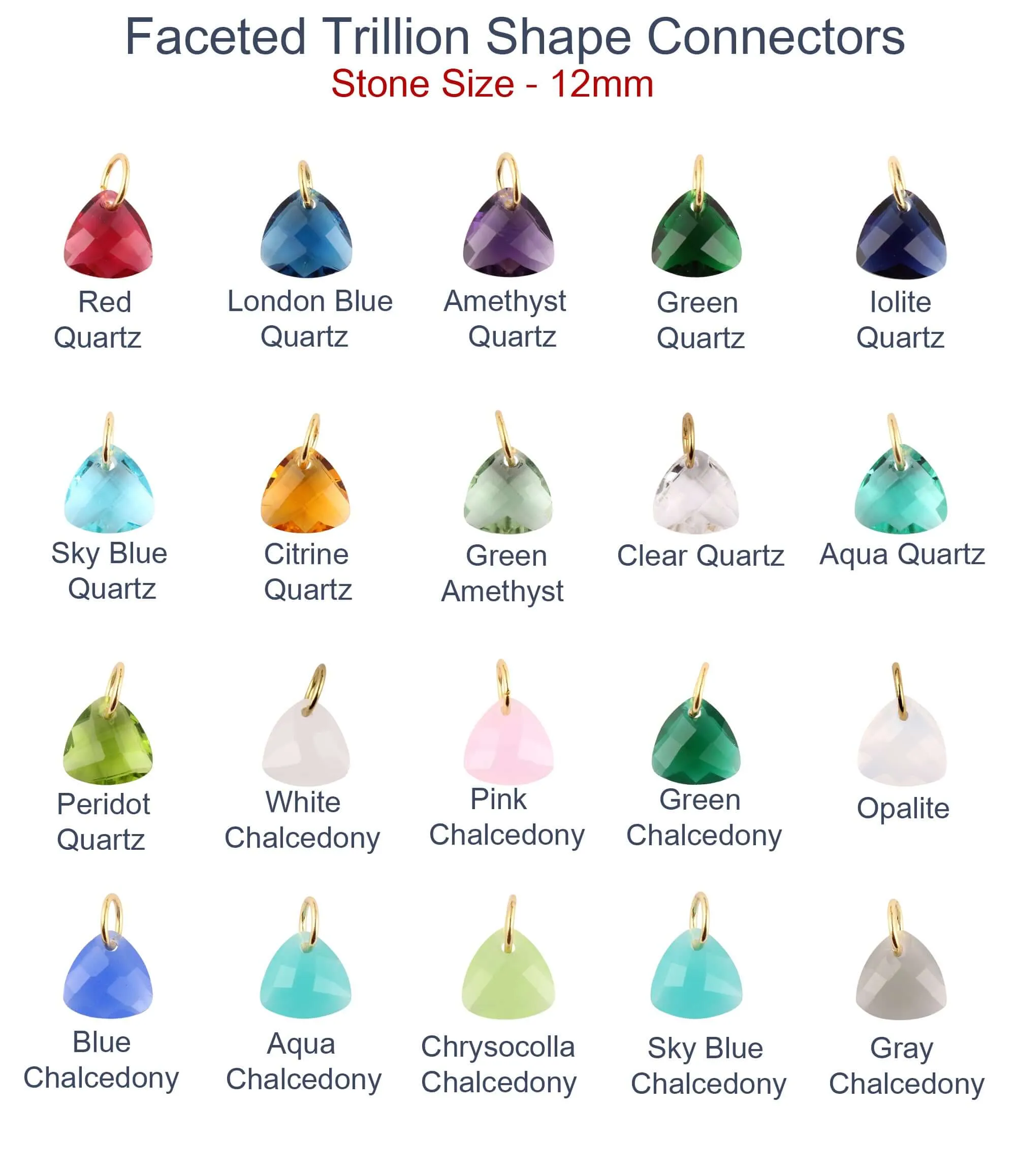 Gemstone Pendant Necklace Beautiful Trillion Gemstone Necklace Faceted Gemstone Pendant Necklace Chain Necklace Gold Plated Necklace SKU 6142251