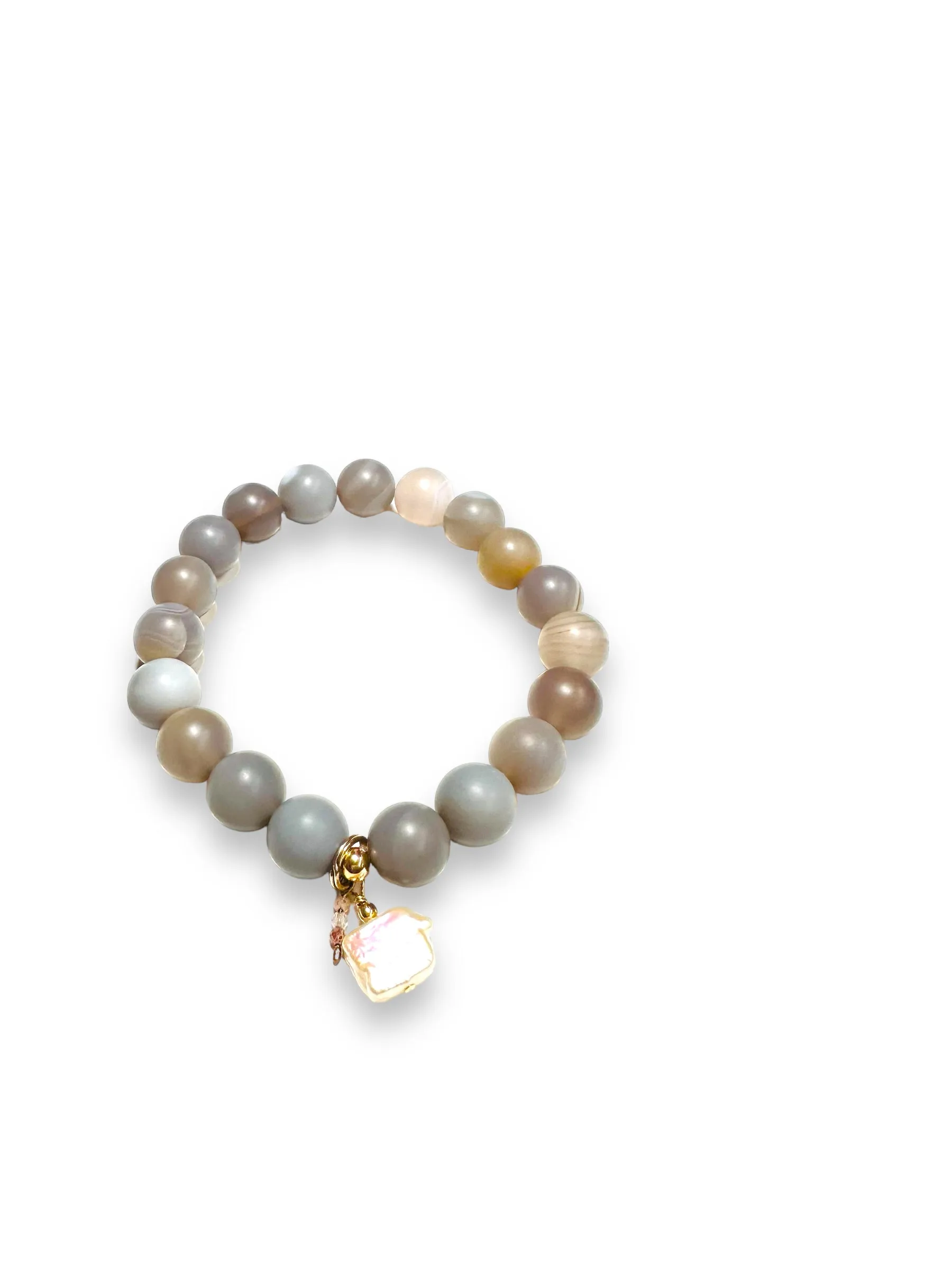 Gemstone Stretch Bracelet-Labradorite, agate, Calcite, Chalcedon