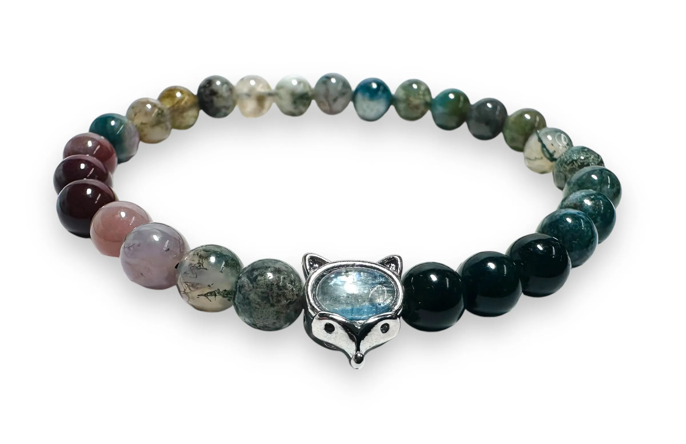 Gemstone Stretch Bracelet-Labradorite, agate, Calcite, Chalcedon