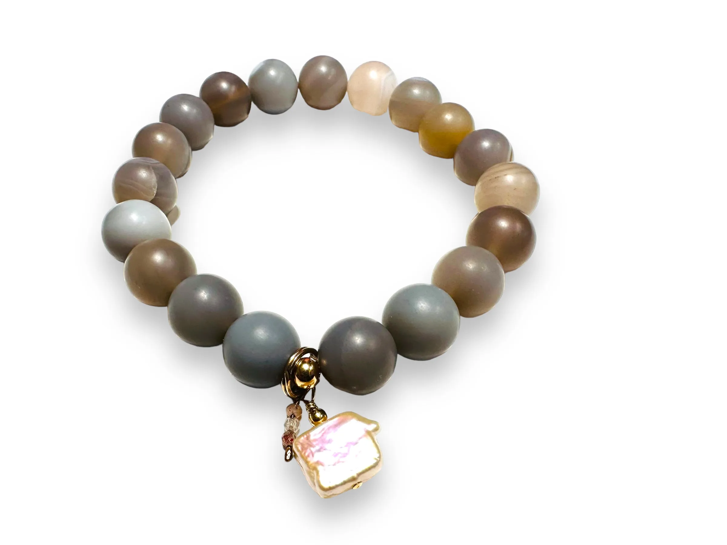 Gemstone Stretch Bracelet-Labradorite, agate, Calcite, Chalcedon