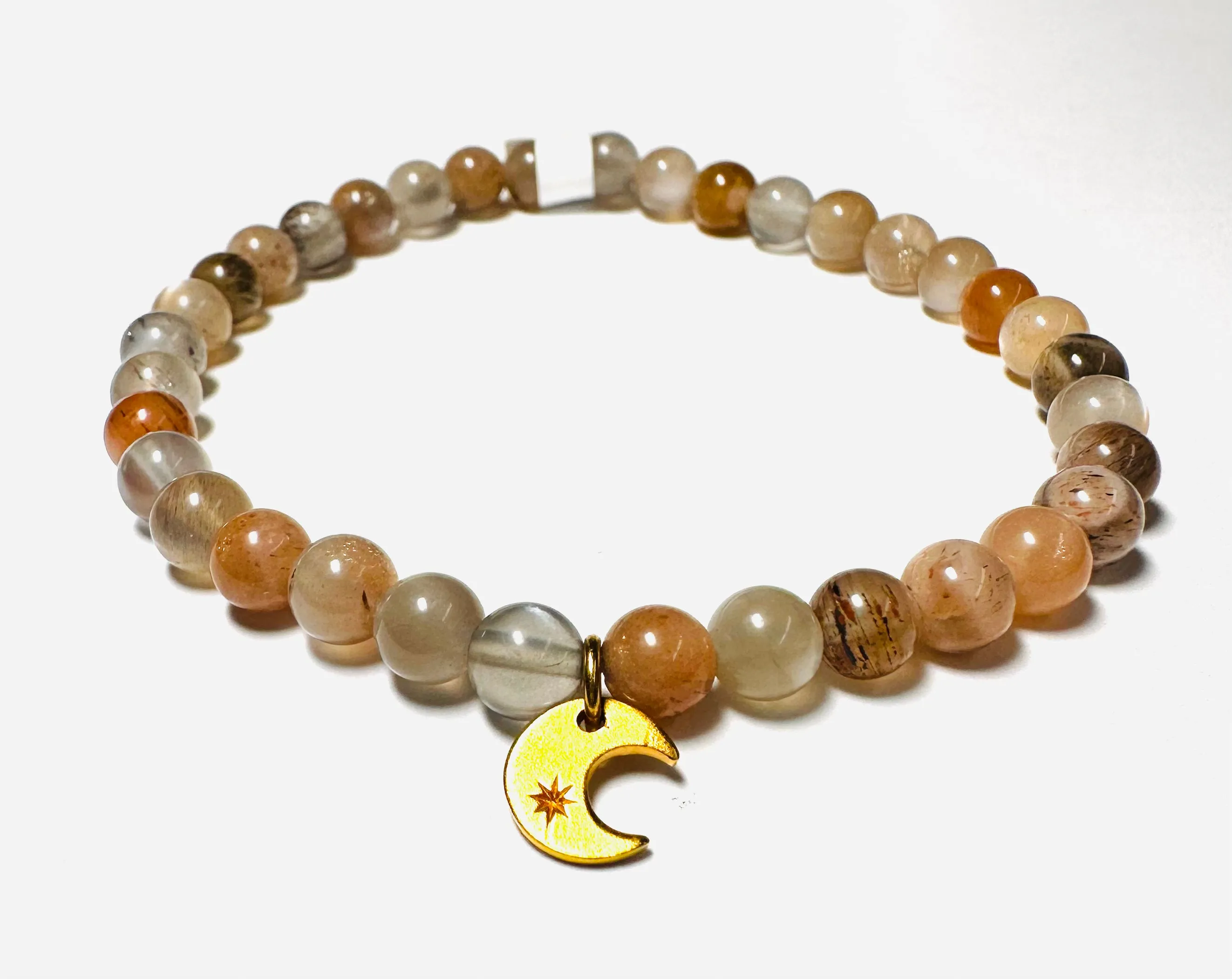 Gemstone Stretch Bracelet-Labradorite, agate, Calcite, Chalcedon