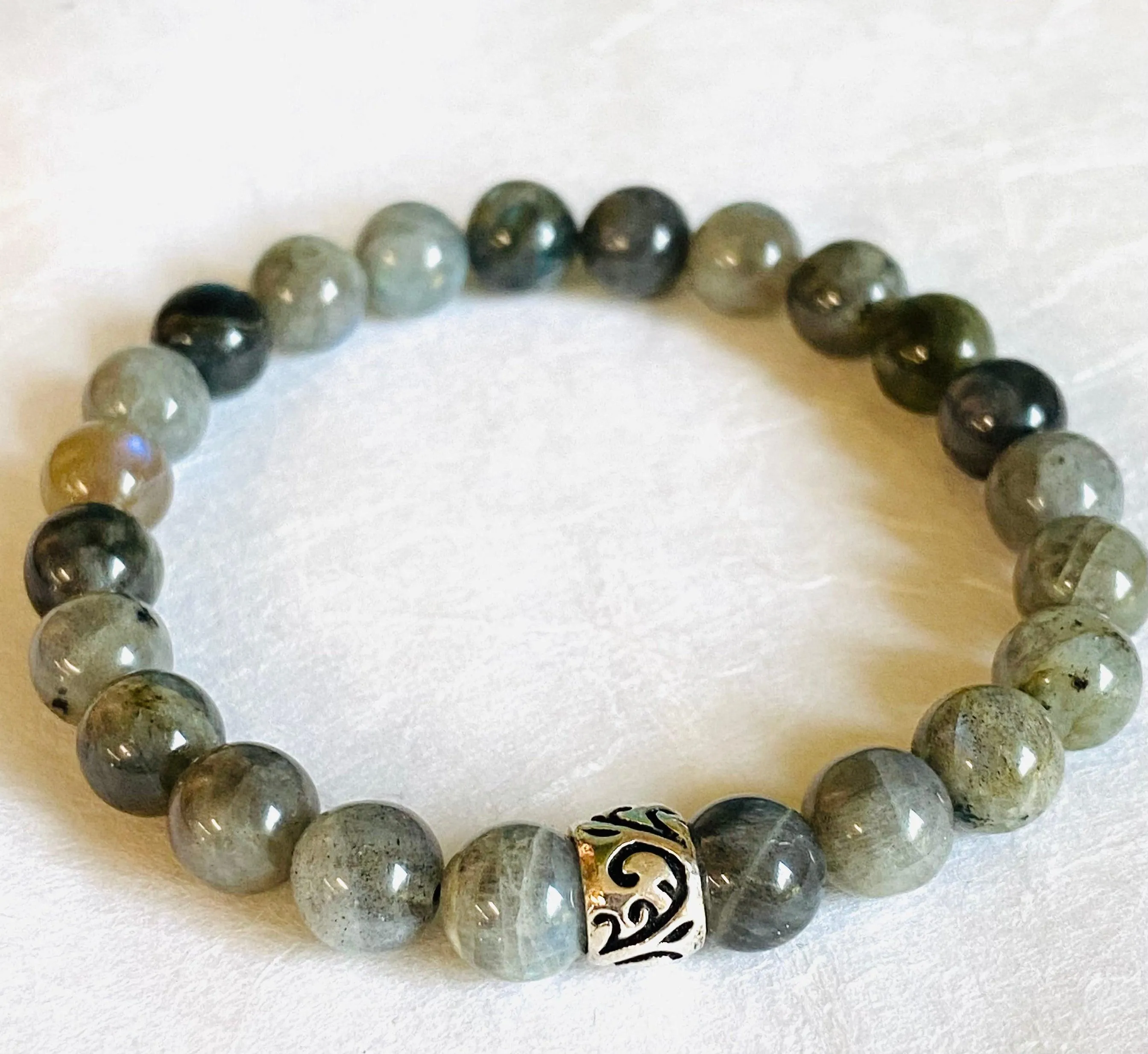 Gemstone Stretch Bracelet-Labradorite, agate, Calcite, Chalcedon