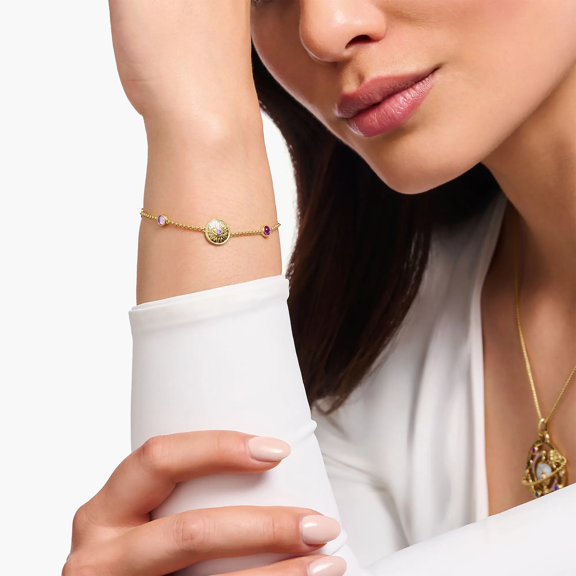 Gold Cosmic Sun Coin Bracelet