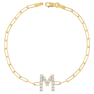 Grand Initial Paper Clip Bracelet