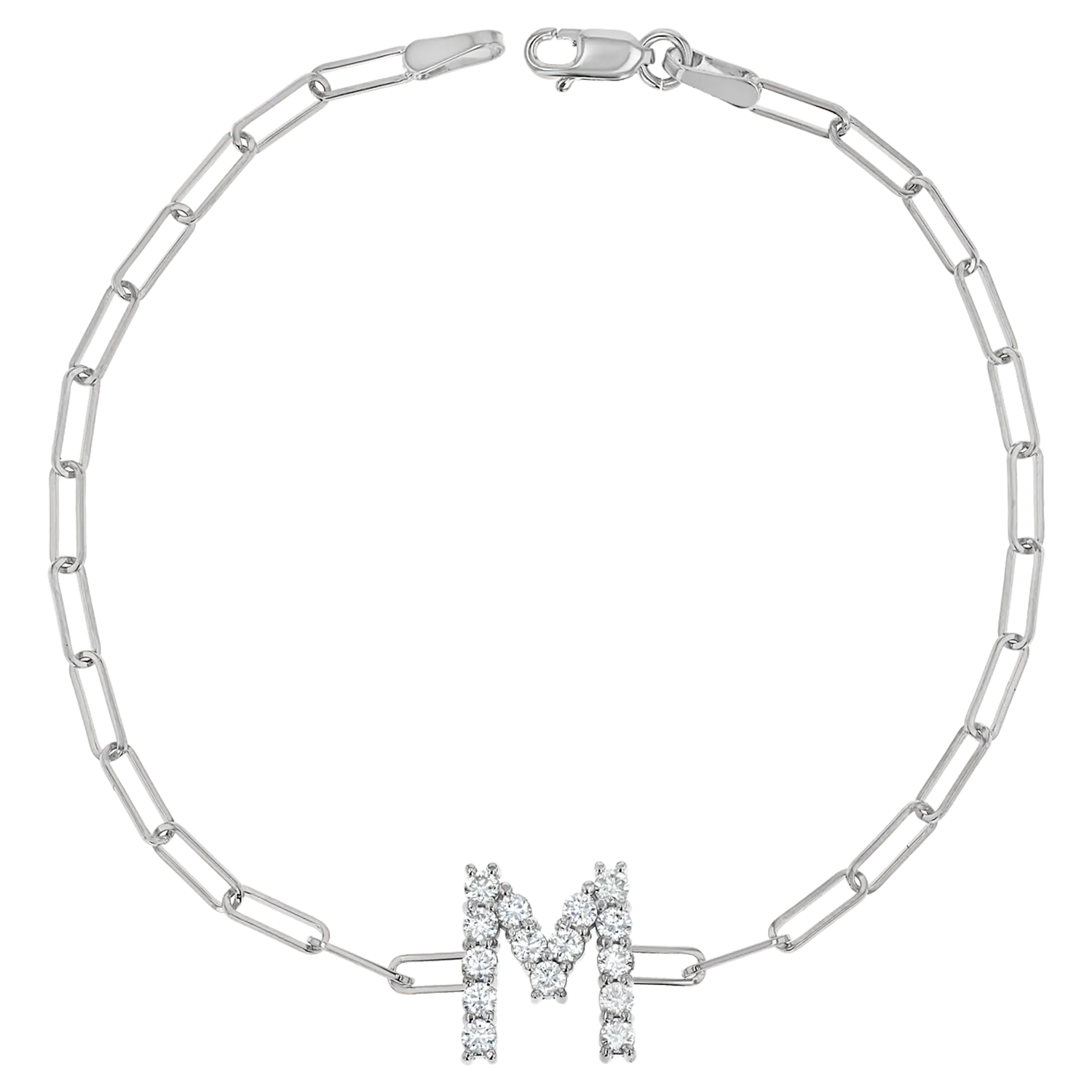 Grand Initial Paper Clip Bracelet
