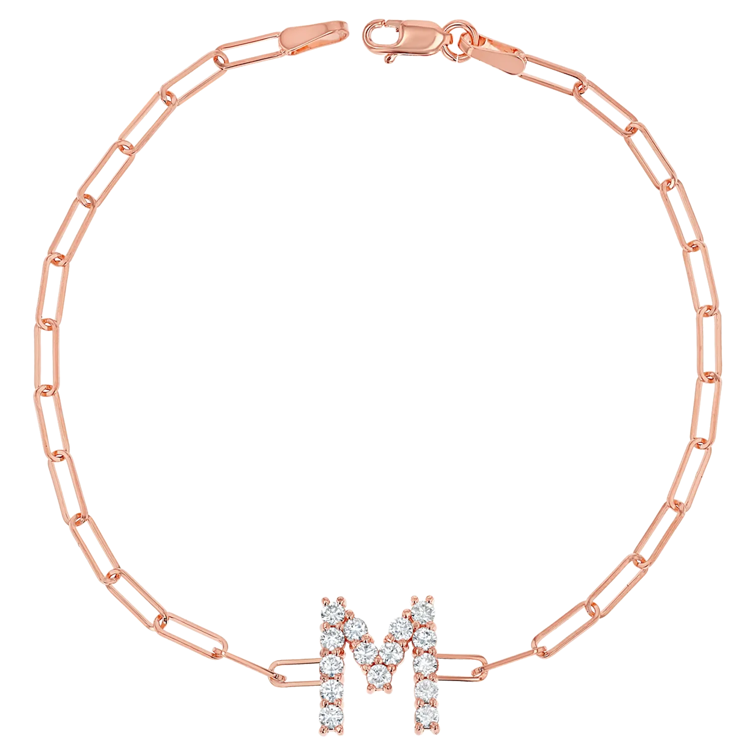Grand Initial Paper Clip Bracelet