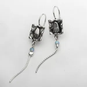 Hamsa Opal Earrings 2mm