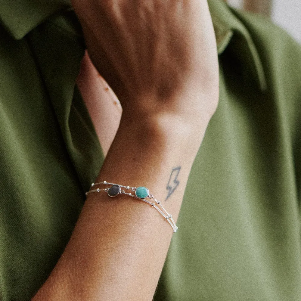 Healing Stone Bracelet Sterling Silver