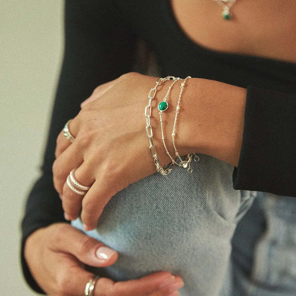 Healing Stone Bracelet Sterling Silver