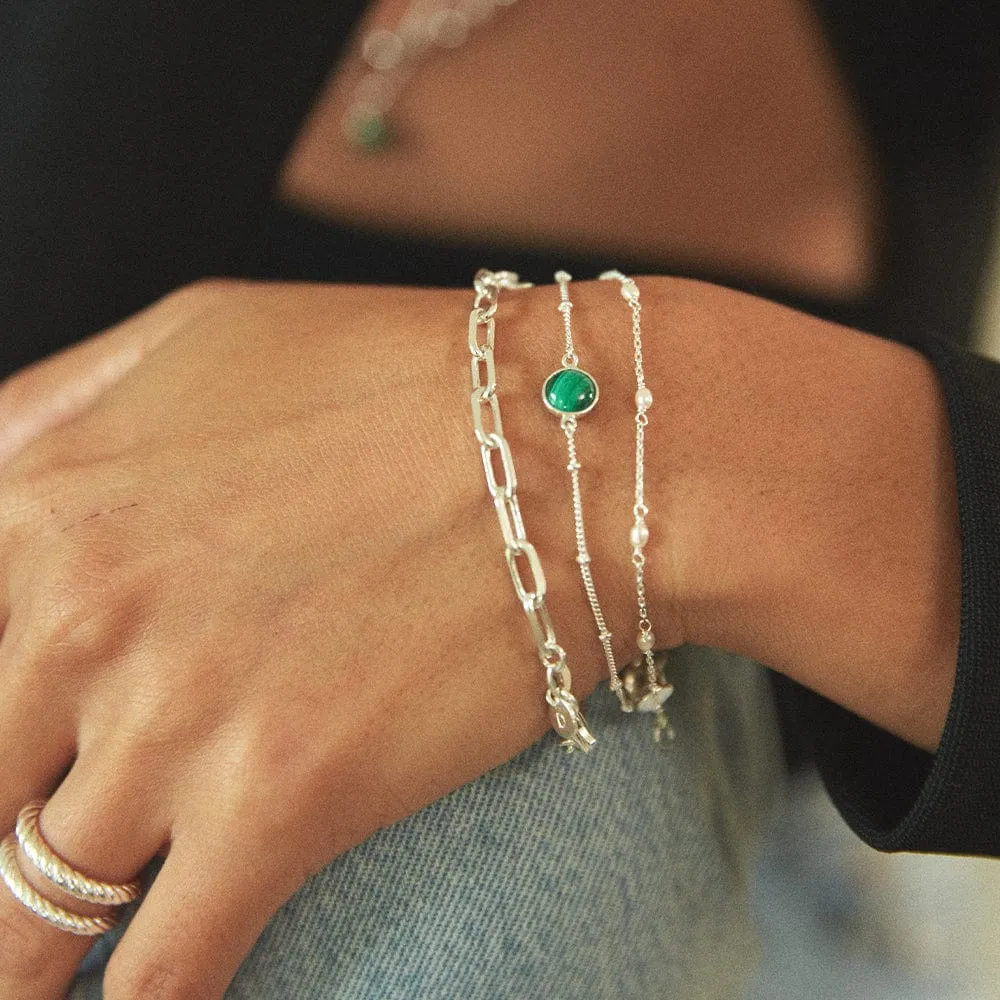 Healing Stone Bracelet Sterling Silver