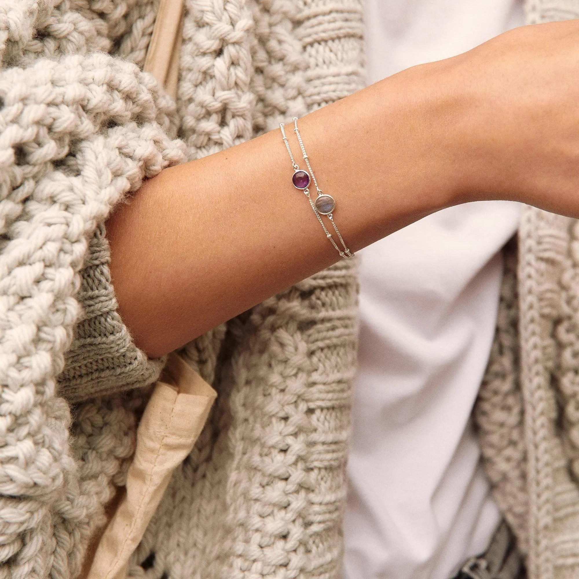 Healing Stone Bracelet Sterling Silver