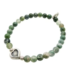 Heart Charm Gemstone Bracelet