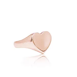 Heart Signet Ring, 9kt Rose Gold
