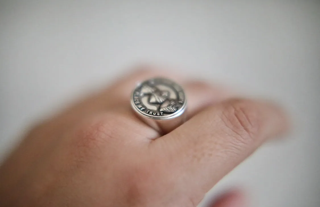Holy Family Hearts Signet Ring