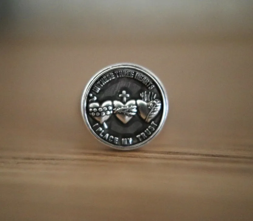 Holy Family Hearts Signet Ring