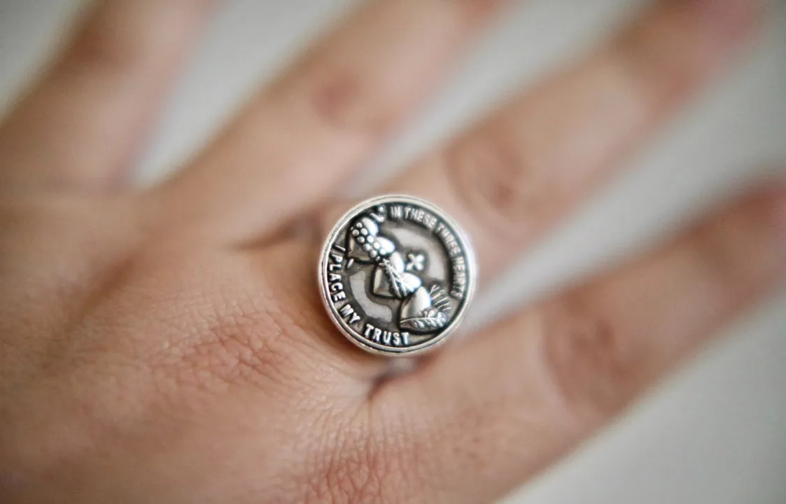 Holy Family Hearts Signet Ring