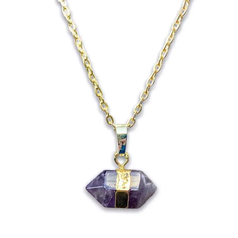 Horizontal Double Point Crystal Necklace
