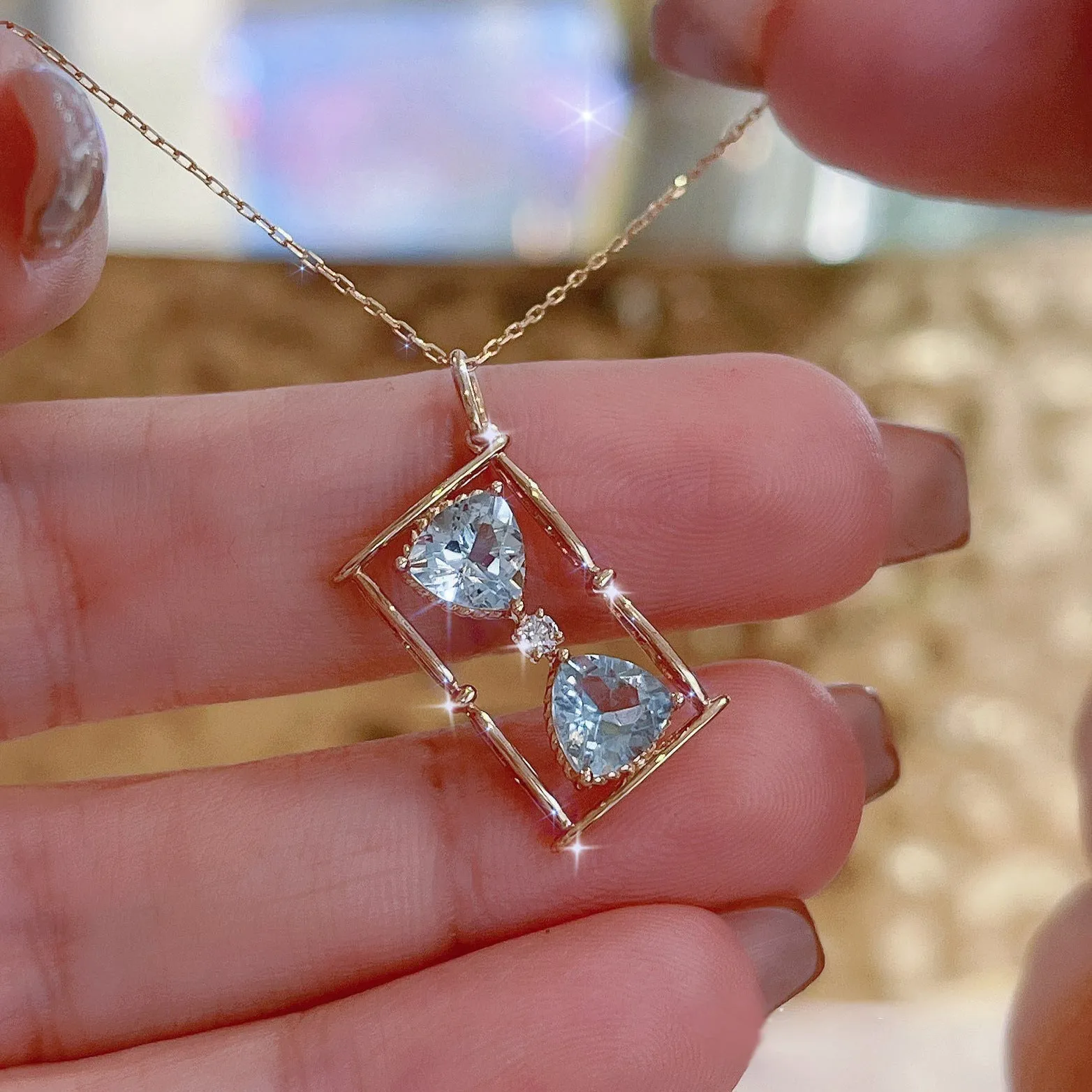 Hourglass Necklace (Solid Silver)
