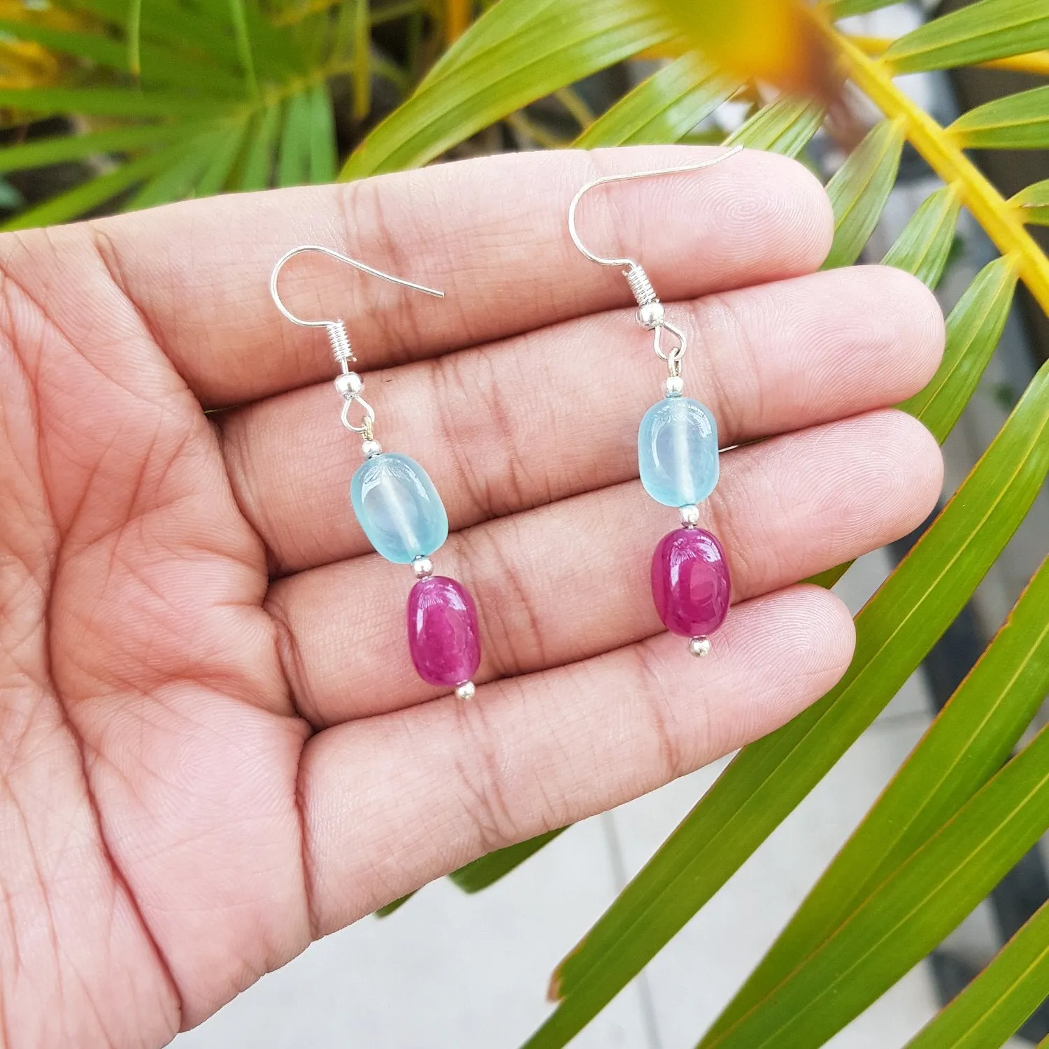 Imeora Multicolor Quartz Double Line Necklace With Earrings
