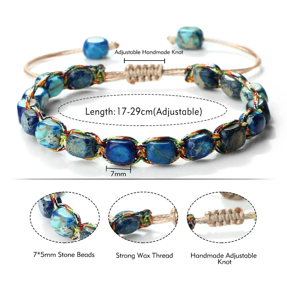 Imperial Stone Gemstone Beaded Bracelet Handmade Bohemian Bracelet